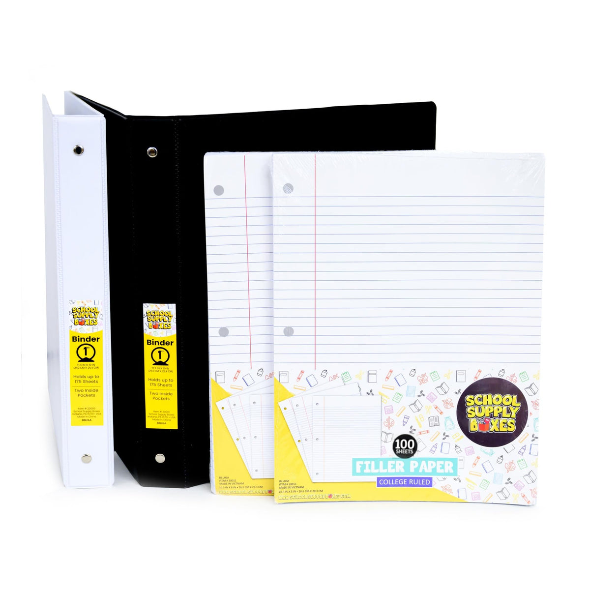 School Supply Boxes | Secondary School Bundle (50 Piece) | House Brand Edition | Available in a Box (1 Unit), a Case (2 Units), and a Pallet (112 Units)