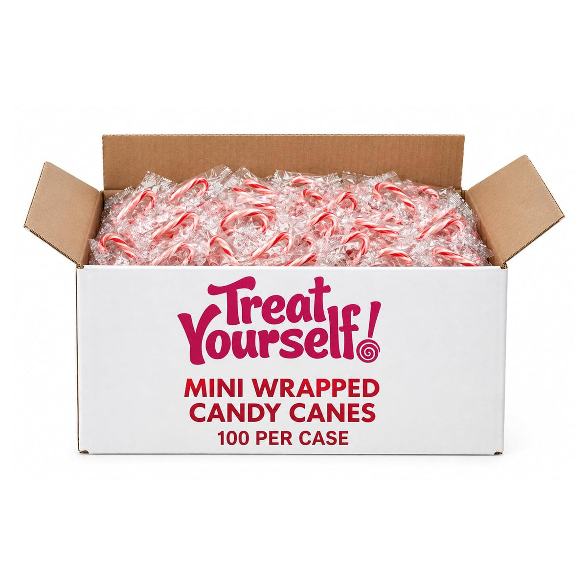 Treat Yourself! | Mini Wrapped Candy Canes | Multiple Pack Sizes | Individually Wrapped Peppermint Candy Canes for Parties, Candy Bowls, & Desserts