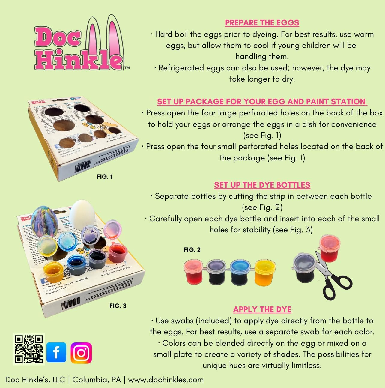 Doc Hinkle Paint-On Easter Egg Coloring Kit – DIY Egg Decorating for Kids & Families | 1, 5, 15 Pack Options