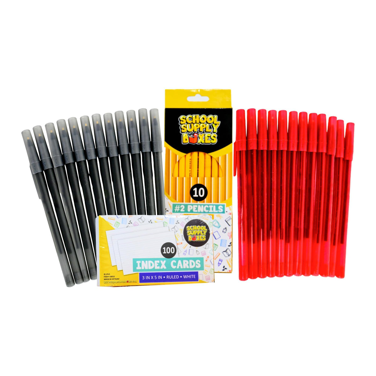 School Supply Boxes | Elementary Writing Bundle (72 Piece) | House Brand Edition | Available in a Box (1 Unit), a Case (2 Units), and a Pallet (112 Units)
