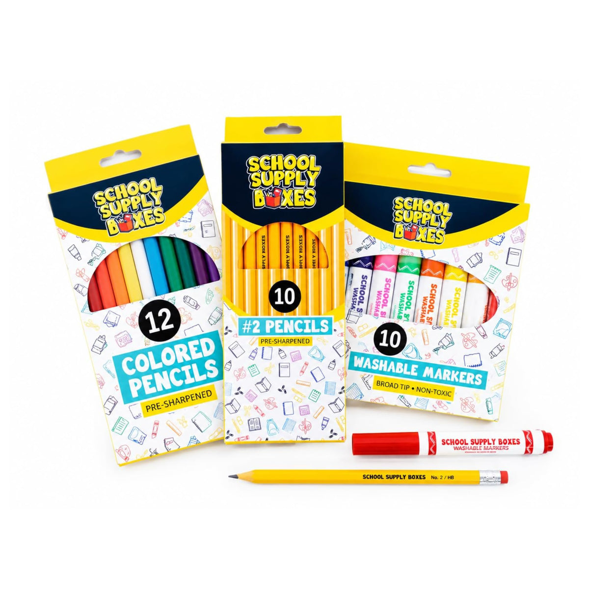 School Supply Boxes | Grades K–5 Back to School Kit (94 Piece) | House Brand Edition | Available in a Box (1 Unit), a Case (4 Units), and a Pallet (180 Units)