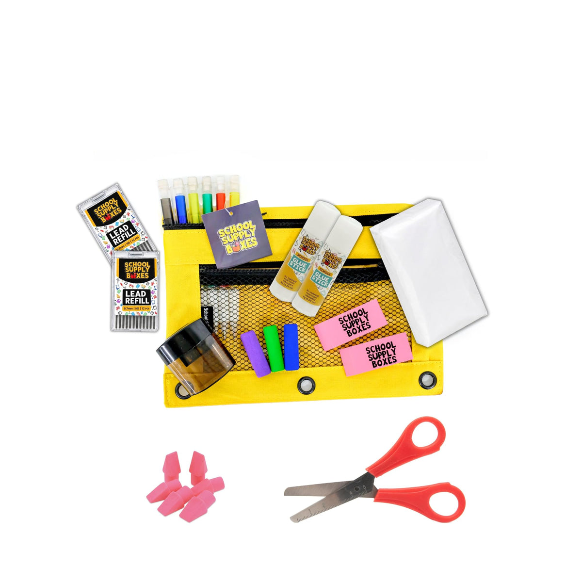 School Supply Boxes | Elementary School Bundle (78 Piece) | House Brand Edition | Available in a Box (1 Unit), a Case (4 Units), and a Pallet (180 Units)