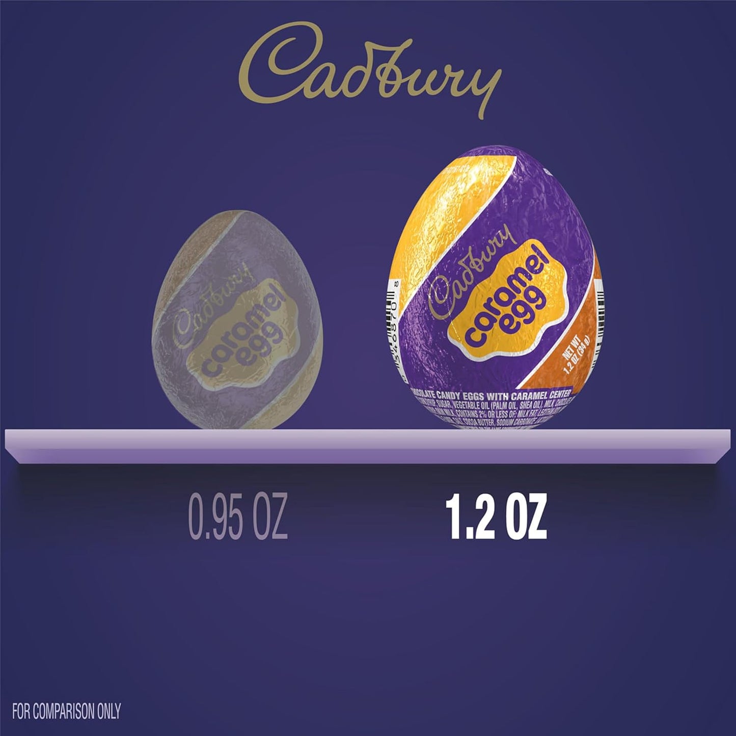 Cadbury Caramel Milk Chocolate Eggs – 4.8 oz, 4‑Count Box with Gooey Caramel Center Easter Treats