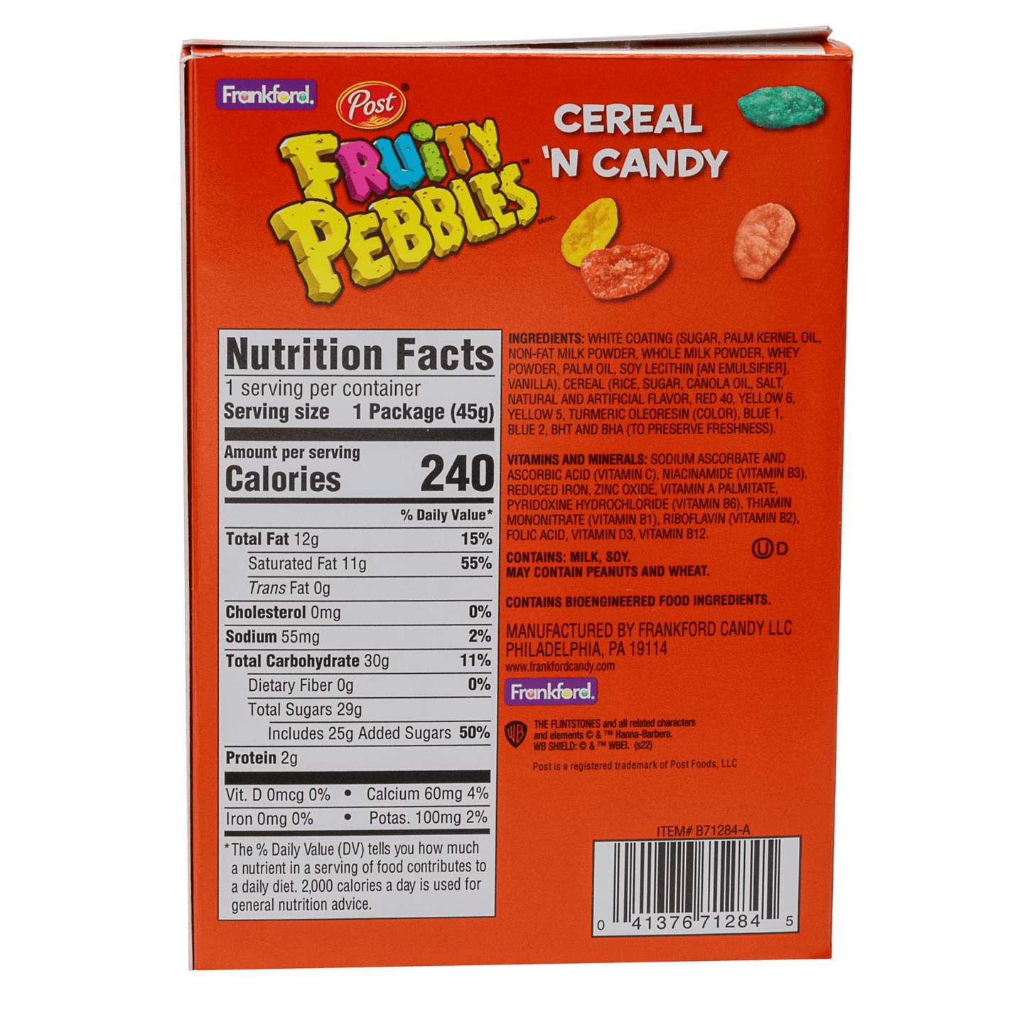 Frankford Fruity Pebbles Cereal 'N Candy White Bunny 1.6 oz – Sweet & Crunchy Fruity Easter Treat