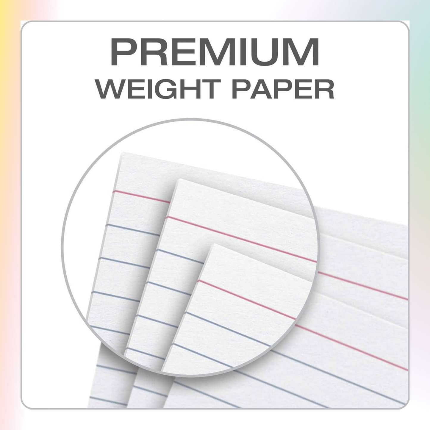 School Supply Boxes | 3x5 White Index Cards (100 ct.) | Available in 5 Pack, 10 Pack, 20 Pack, 50 Pack, & 100 Pack | Lined in Front, Blank in Back