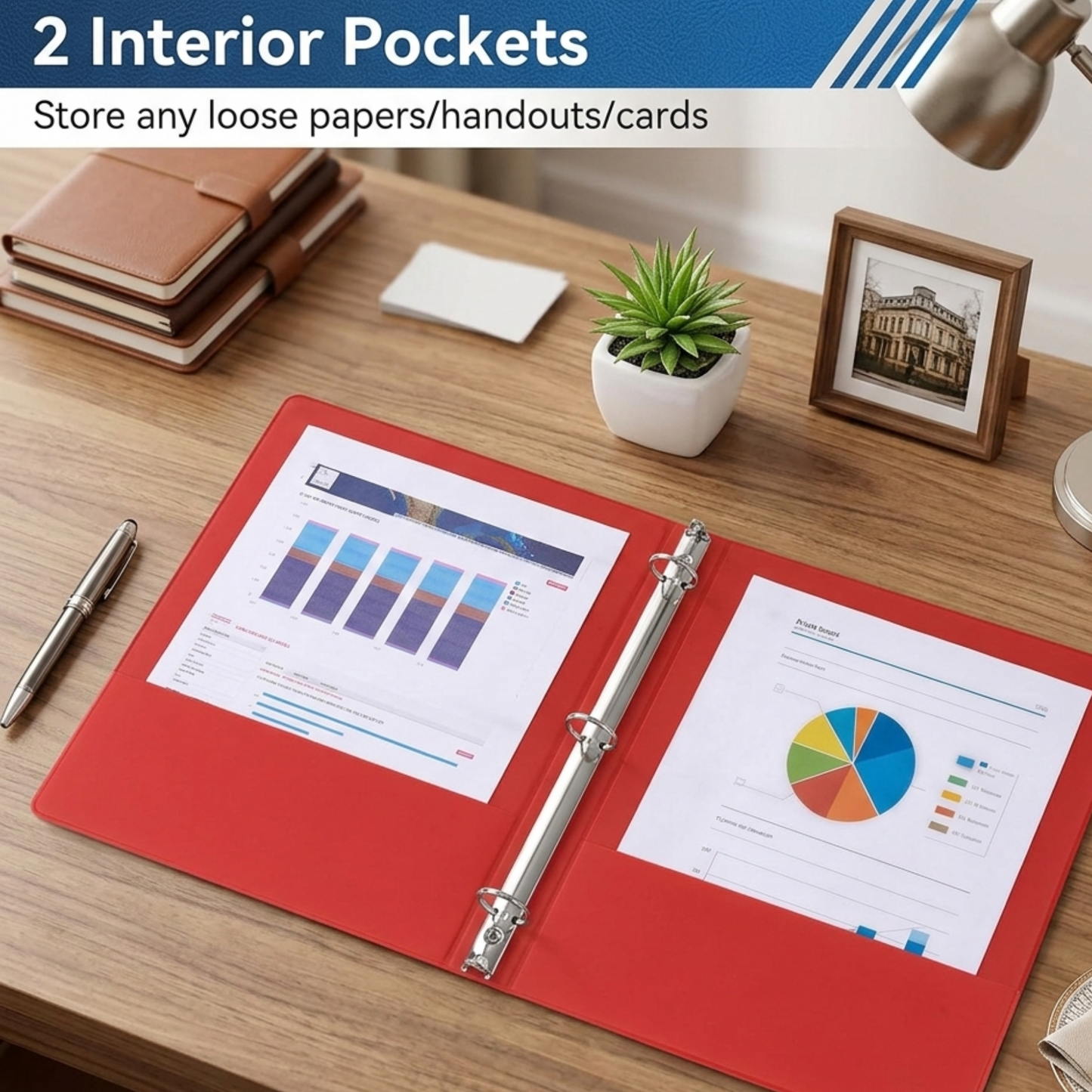 School Supply Boxes | 1" 3 Ring Binder with Pockets  | Available in 1 Pack, 3 Pack, 5 Pack, 10 Pack, 24 Pack | Avaiilable in Black, White, Red, Blue, & Assorted