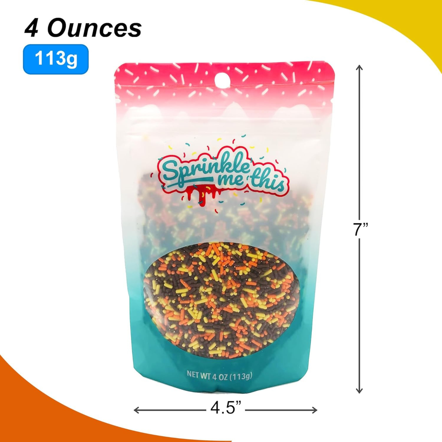 Sprinkle Me This – Fall Medley Edible Sprinkles – 4, 8 & 12 oz Bags – Autumn Dessert Topping for Cookies, Cupcakes & Cakes
