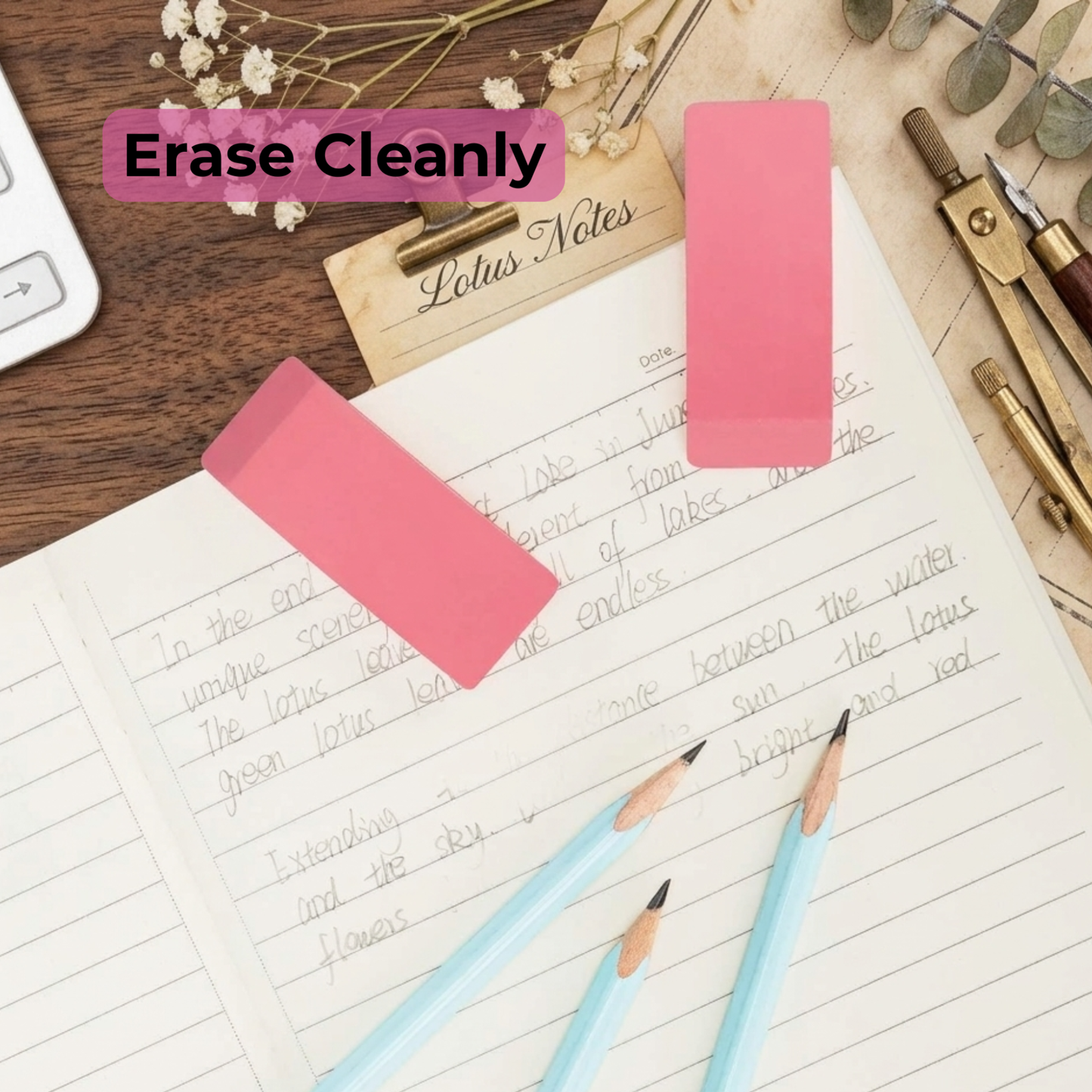 School Supply Boxes | Pink Wedge Erasers | Available in 60 Pack, 120 Pack, 240 Pack, 480 Pack | Smudge-Free and Durable