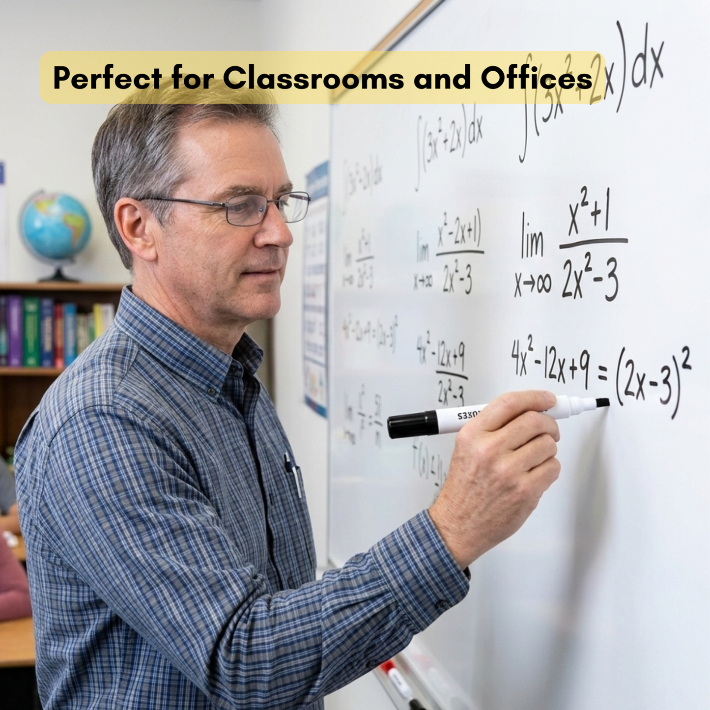 School Supply Boxes | Black Dry Erase Markers | Available in 25 Pack, 50 Pack, 100 Pack, & 300 Pack | Bold Chisel Tip, Low-Odor Dry Erase Markers for Whiteboards