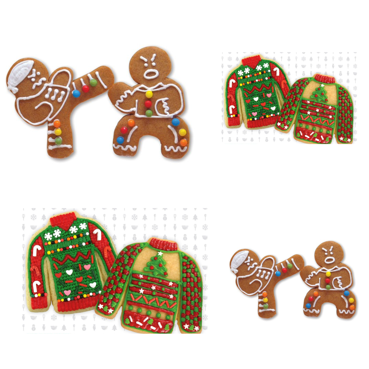 Treat Yourself! | Ninjabread Gingerbread & Ugly Sweater Sugar Cookie Baking Kits | Holiday Cookie Decorating Set Makes 8-10 Cookies ea. | Fun Christmas Baking Activity for Kids, Families, Parties & Gifts