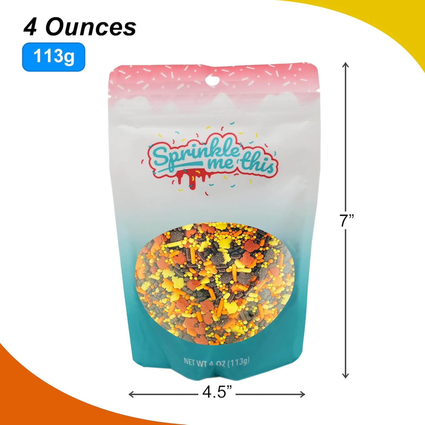 Sprinkle Me This – Autumn Foliage Fun Edible Sprinkles – 4, 8 & 12 oz – Fall Dessert Topping for Cookies, Cupcakes & Cakes