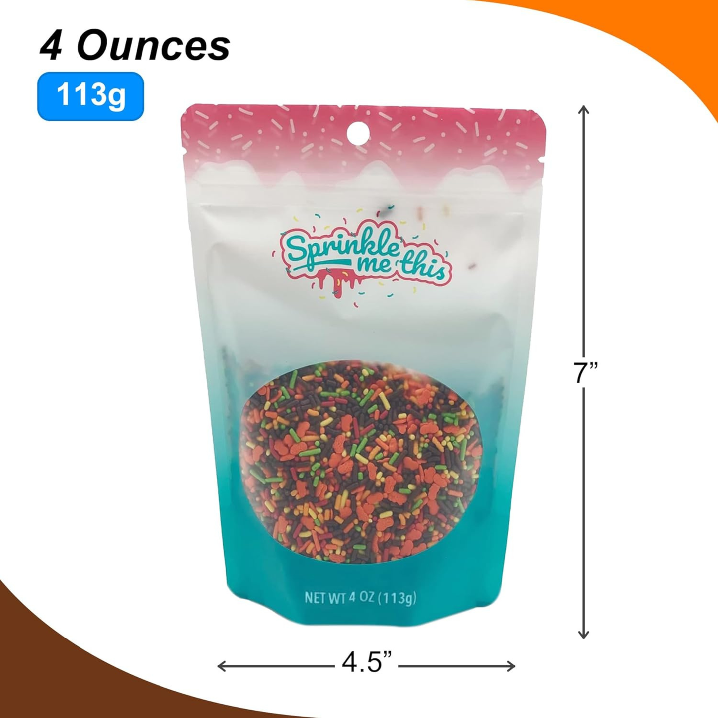 Sprinkle Me This – Pumpkin Decorrette Blend Edible Sprinkles – 4, 8 & 12 oz – Fall Dessert Topping for Cookies, Cupcakes & Cakes