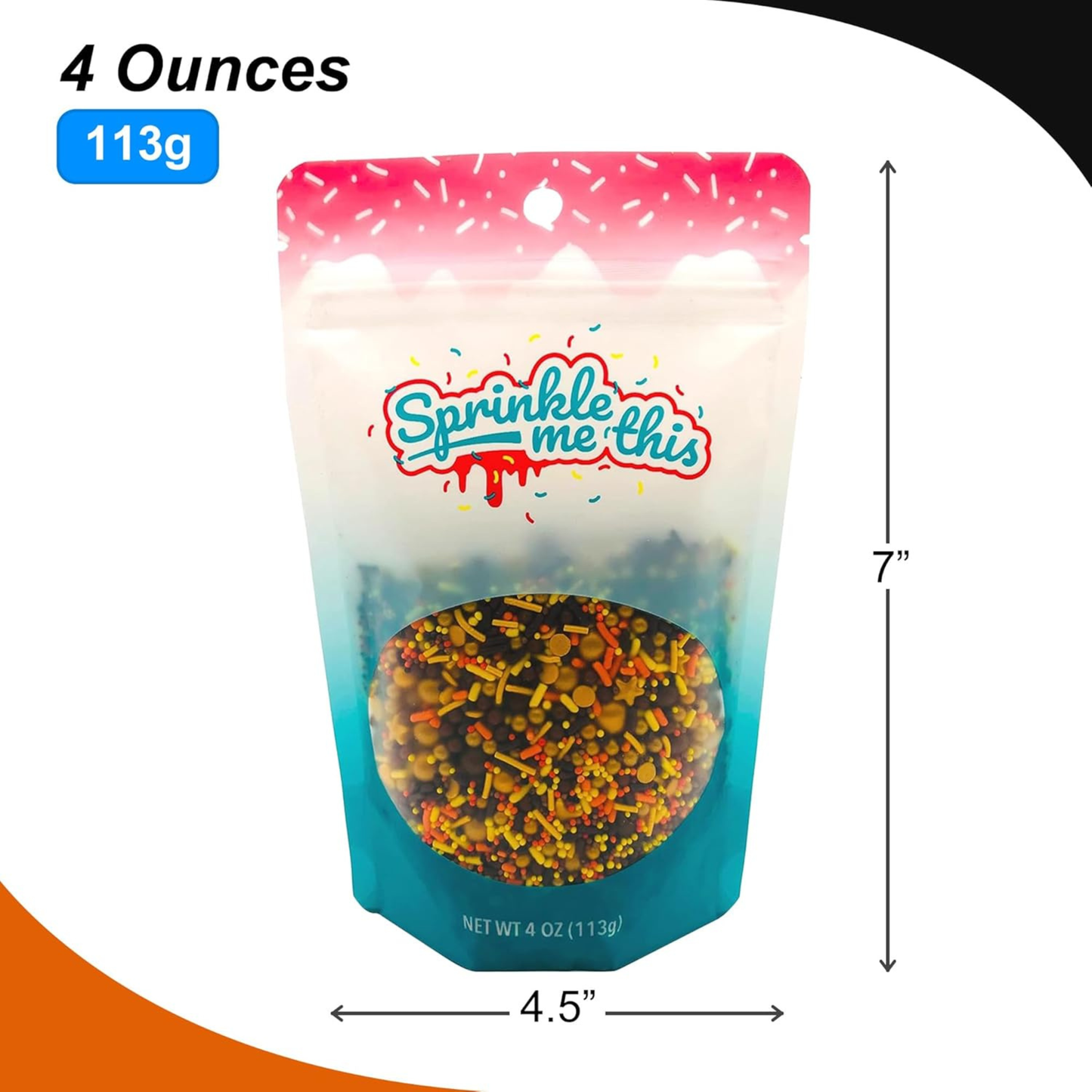 Sprinkle Me This - Harvest Season Blend Edible Sprinkles - 4, 8 & 12 oz - Fall Dessert Topping for Cookies, Cupcakes & Cakes