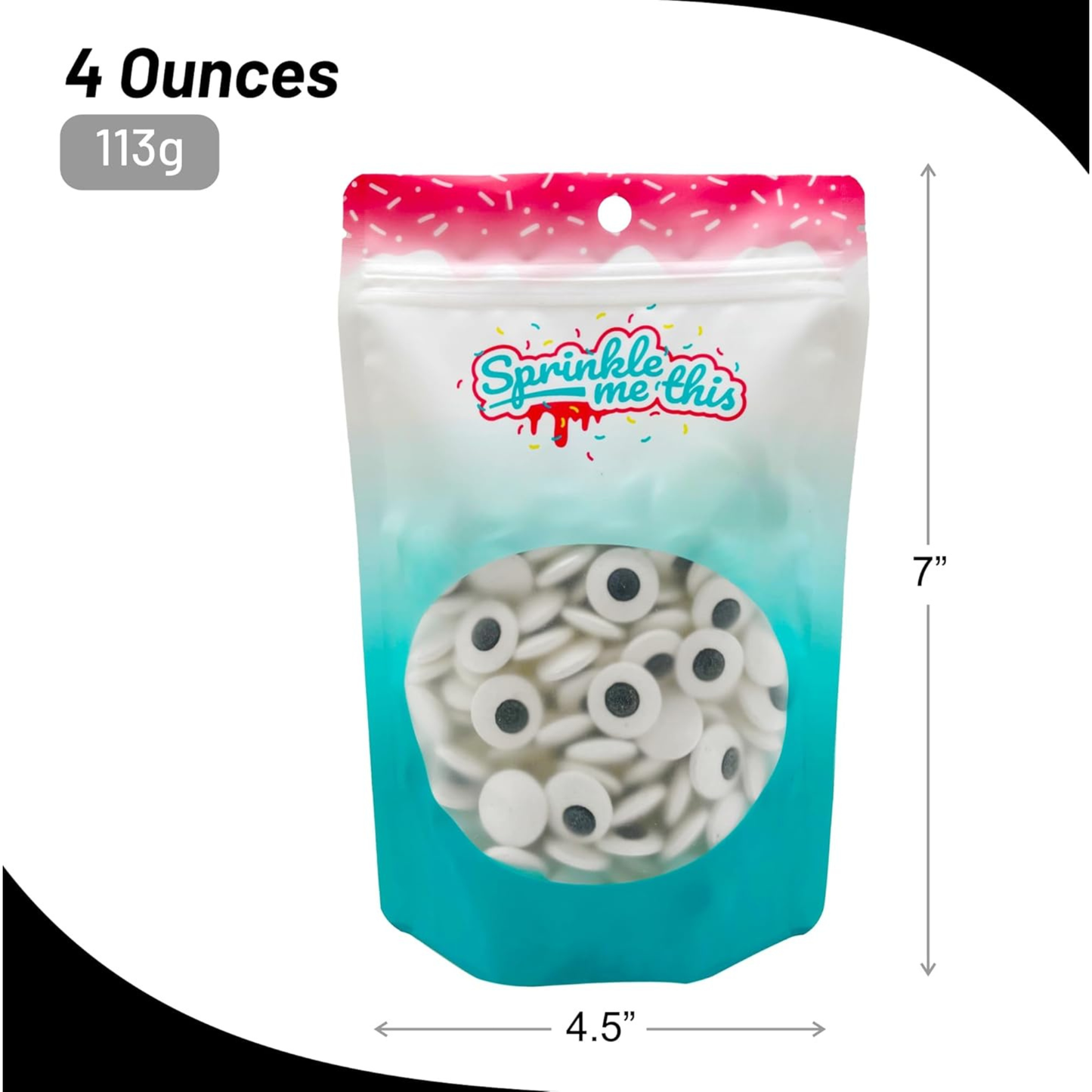 Sprinkle Me This – Large Spooky Eye Toppers – 4, 8 & 12 oz – Halloween Dessert Topping for Cookies, Cupcakes & Cakes