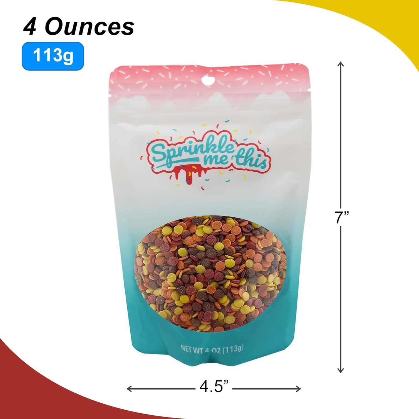 Sprinkle Me This - Harvest Season Sensation Confetti Mix Edible Sprinkles - 4, 8 & 12 oz - Fall Dessert Topping for Cookies, Cupcakes & Cakes