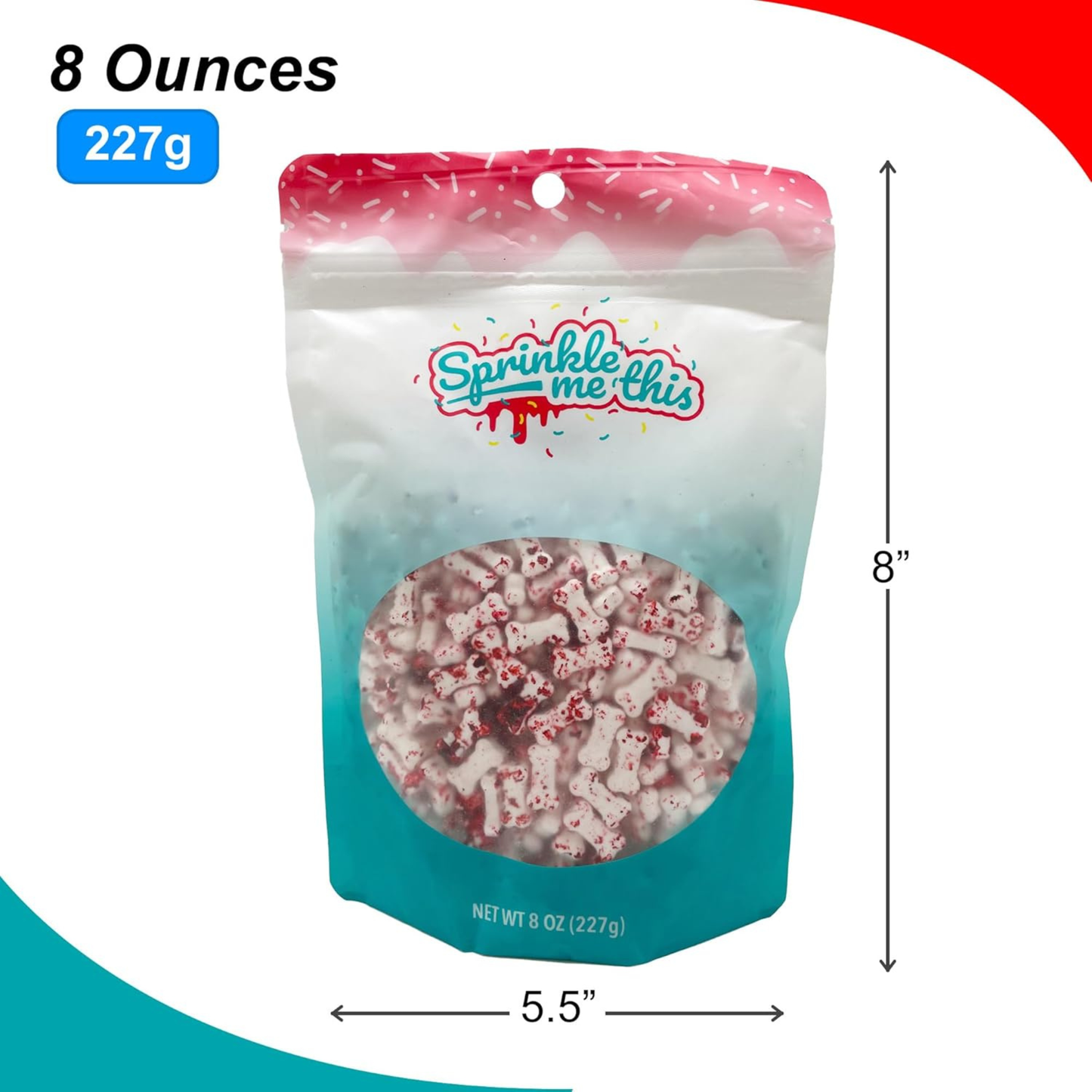 Sprinkle Me This – Bloody Bones Edible Sprinkles – 4, 8 & 12 oz – Halloween Dessert Topping for Cookies, Cupcakes & Cakes