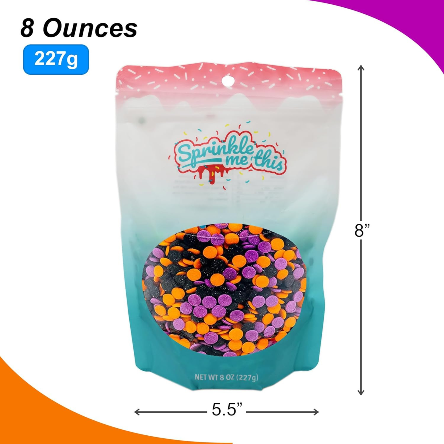 Sprinkle Me This – Trick Or Treat Mix Halloween Confetti – 4, 8 & 12 oz – Halloween Dessert Topping for Cookies, Cupcakes & Cakes