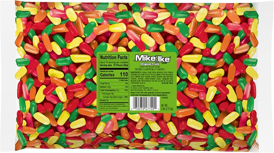 Mike and Ike Original Fruits Candy - 5 lb Bulk Bag – Chewy Fruity Candy Mix for Parties, Vending, and Snacking