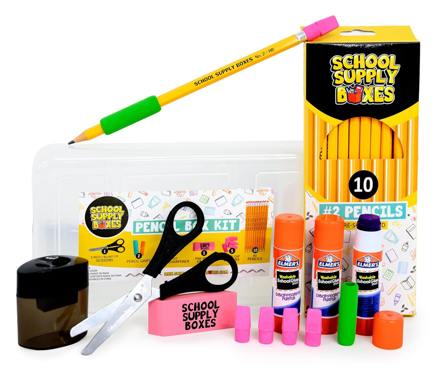 School Supply Boxes | K–5 Bundle | Complete School Supply Kit with Notebooks, Art & Writing Supplies | Box (1), Case (4), Pallet (180)