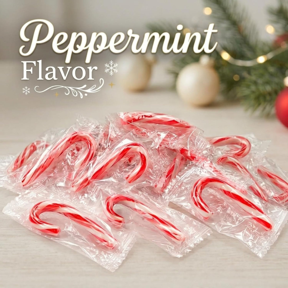 Treat Yourself! | Mini Wrapped Candy Canes | Multiple Pack Sizes | Individually Wrapped Peppermint Candy Canes for Parties, Candy Bowls, & Desserts