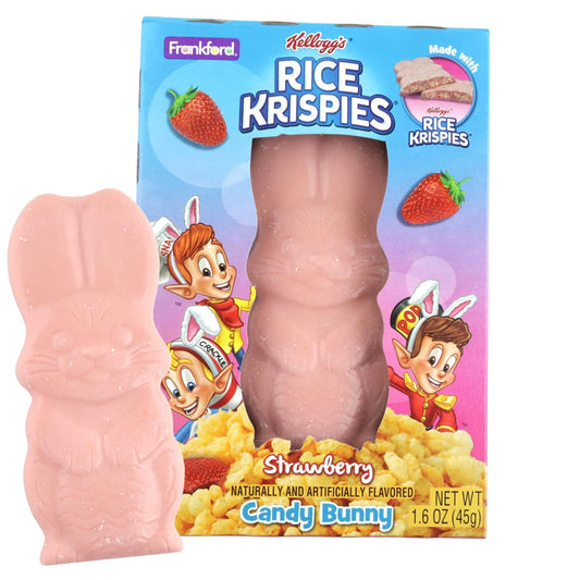 Frankford Rice Krispies Candy Bunny 1.6 oz – Crunchy Easter Treat in Strawberry or Milk Chocolate ‘N Cereal
