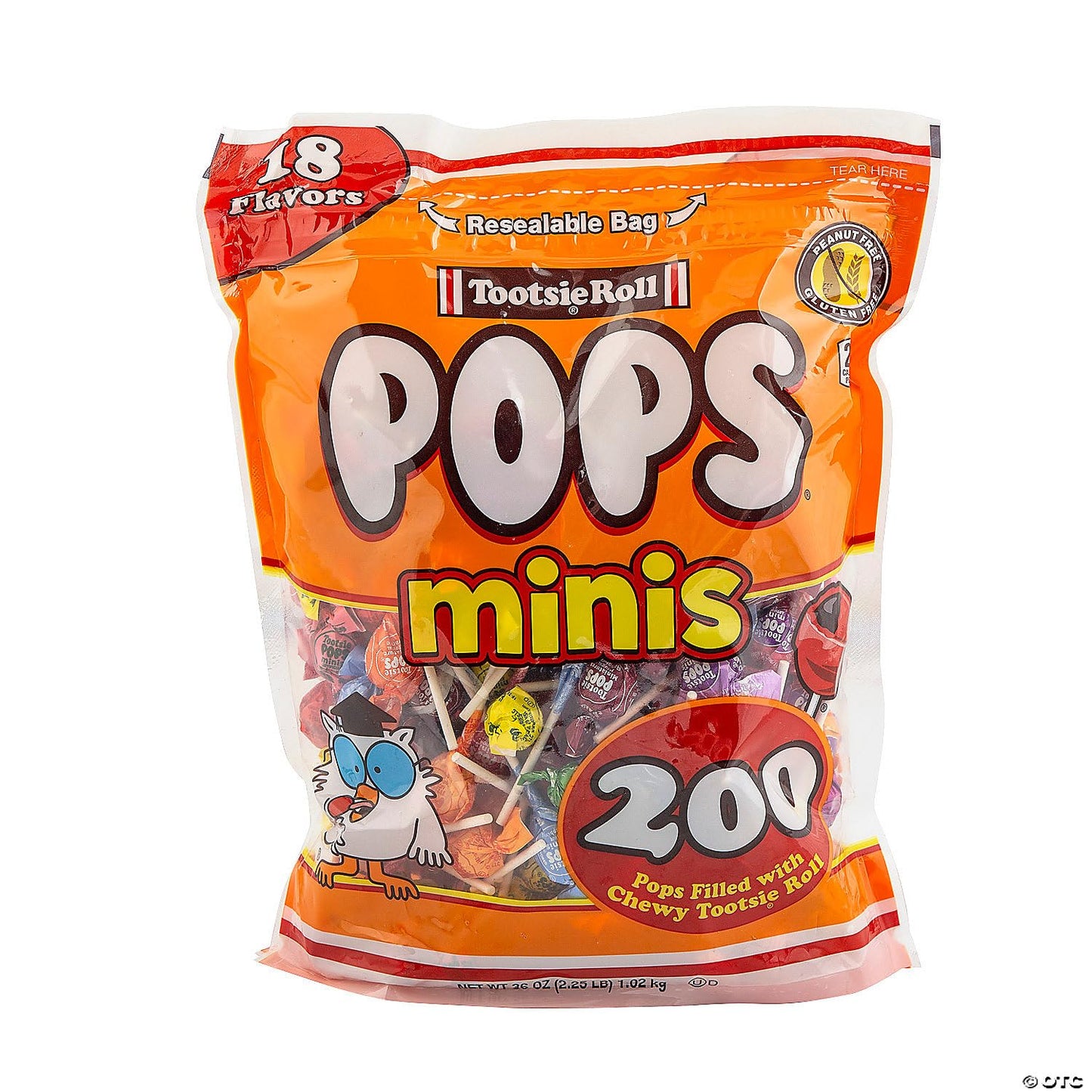 Tootsie Pops Minis – 200 Count Assorted Flavors – 36 oz (2.25 lb) Resealable Bag
