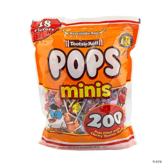 Tootsie Pops Minis – 200 Count Assorted Flavors – 36 oz (2.25 lb) Resealable Bag