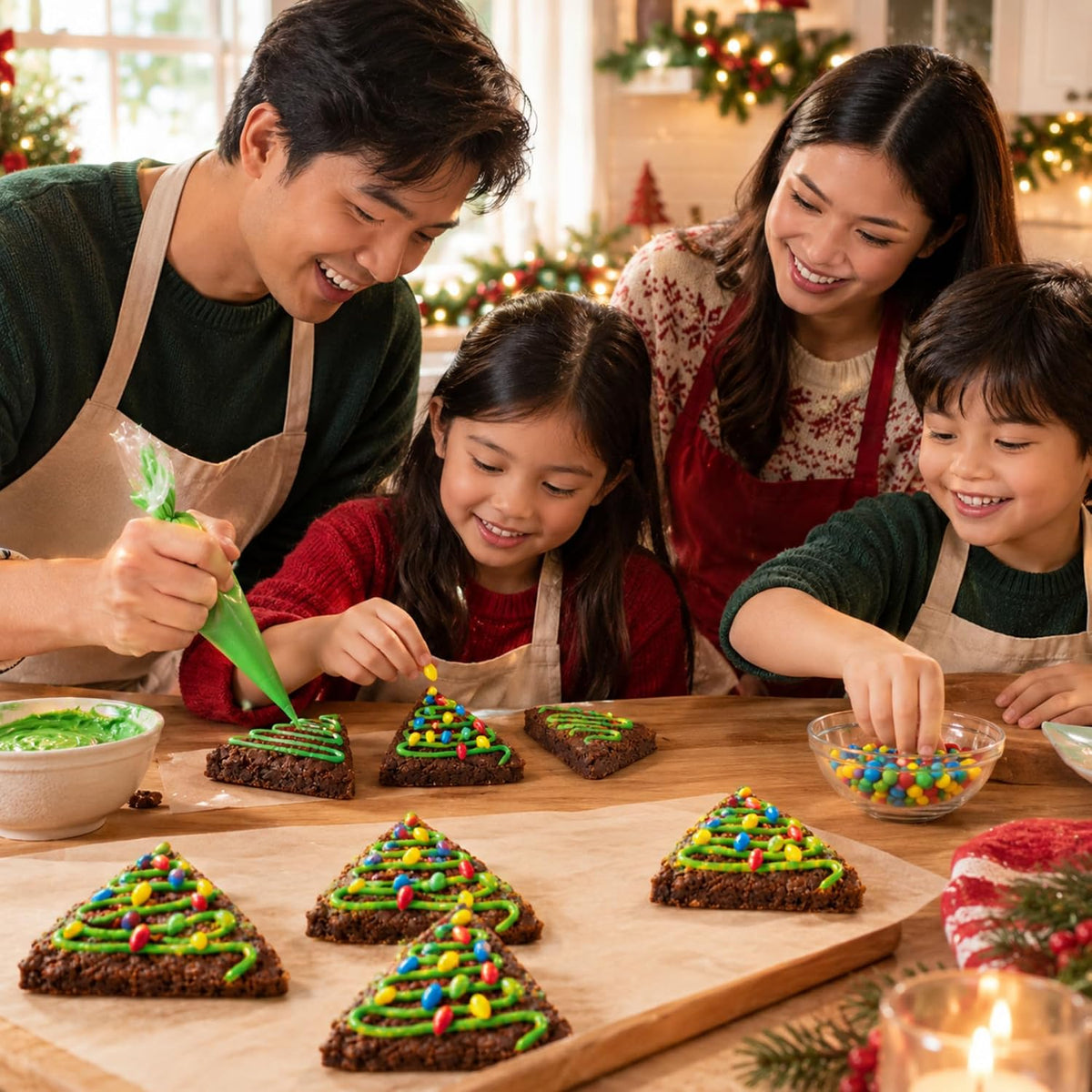 Treat Yourself! | Holiday Tree Brownie Mix Kit (Multiple Pack Sizes) | Christmas Baking & Decorating Activity for Kids, Families, Parties & Gifts