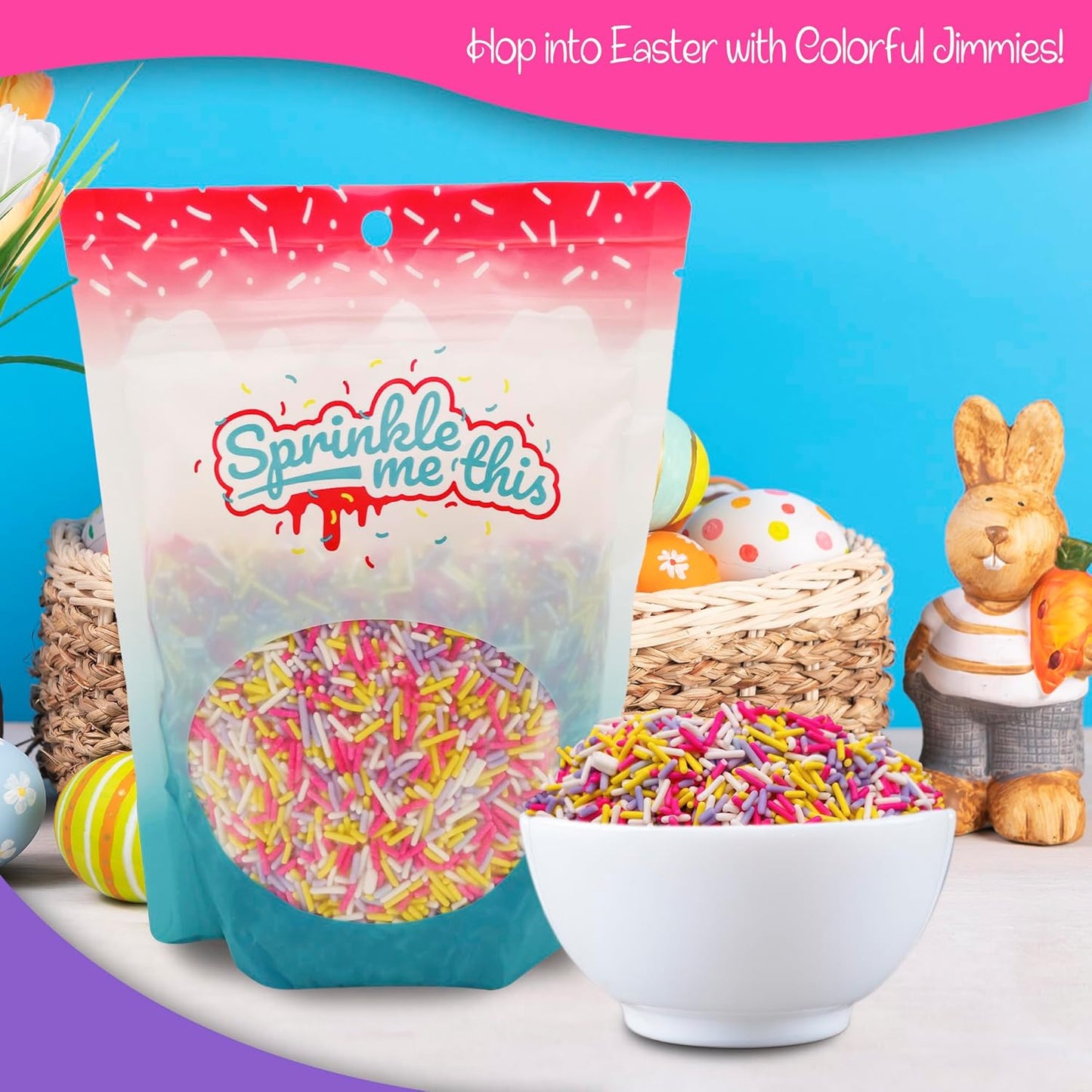 Sprinkle Me This – Jimmies in the Springtime Mix – Soft Pastel Spring & Easter Sprinkles for Baking and Decorating (4, 8, 12 oz)