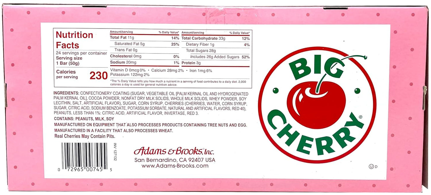 Christopher’s Big Cherry Candy Bar (1.75 oz) – Available in 1 Pack, 6 Pack, 24 Pack – Whole Cherry in Chocolate with Roasted Peanuts & Creamy Center