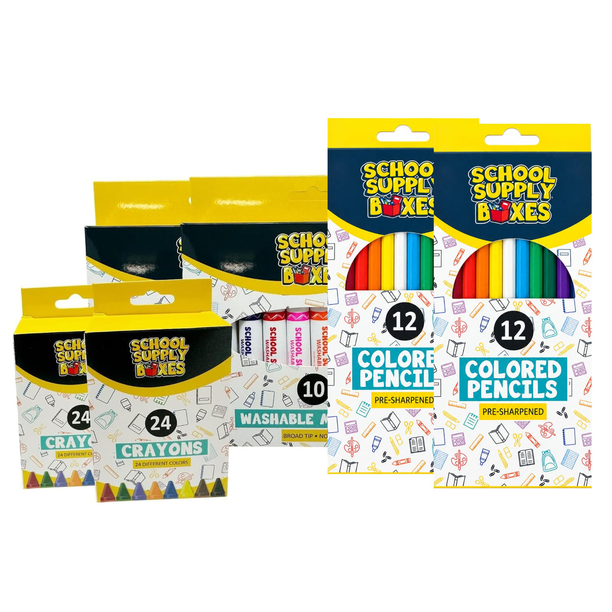 School Supply Boxes | Mega Back to School Bundle (308 Piece) | House Brand Edition | Available in a Box (1 Unit), a Case (2 Units), and a Pallet (36 Units)