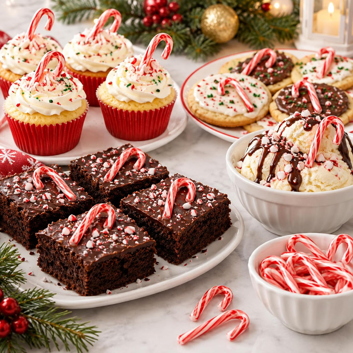 Treat Yourself! | Mini Wrapped Candy Canes | Multiple Pack Sizes | Individually Wrapped Peppermint Candy Canes for Parties, Candy Bowls, & Desserts