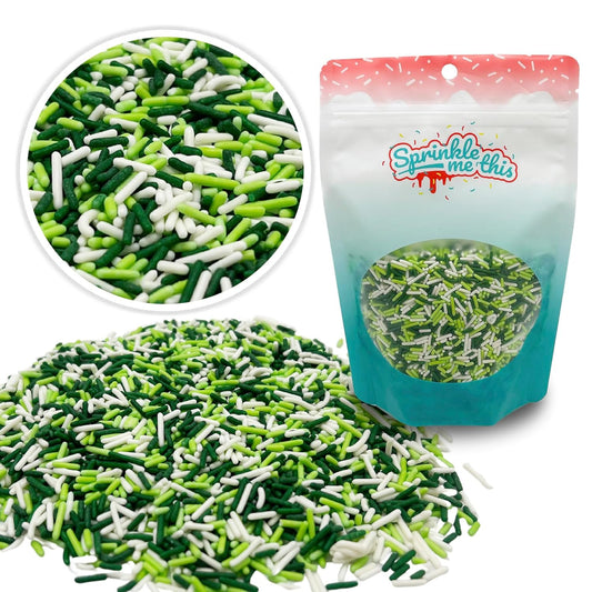 Sprinkle Me This – Lucky Jimmy Blend – St. Patrick’s Day Jimmies in Green, Lime & White (8 & 12 oz Bags)