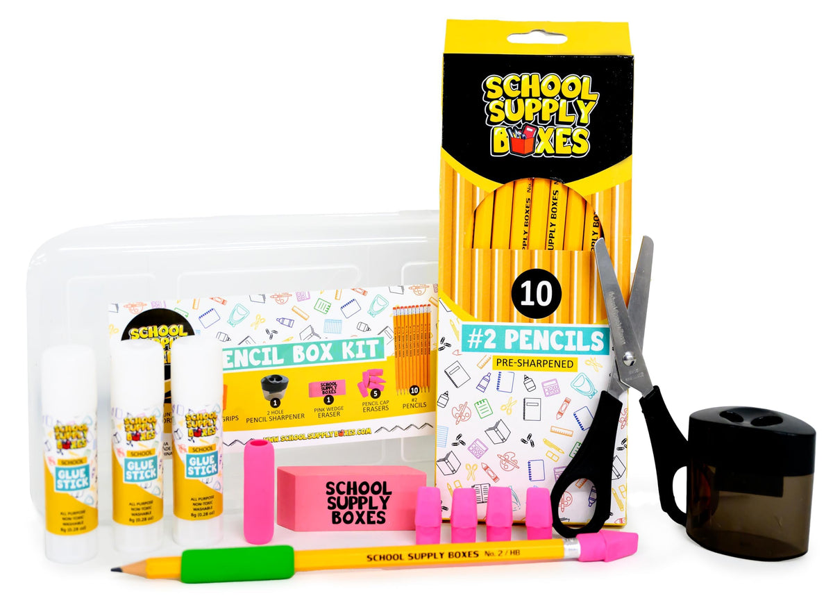 School Supply Boxes | Grades K–5 Back to School Kit (94 Piece) | House Brand Edition | Available in a Box (1 Unit), a Case (4 Units), and a Pallet (180 Units)