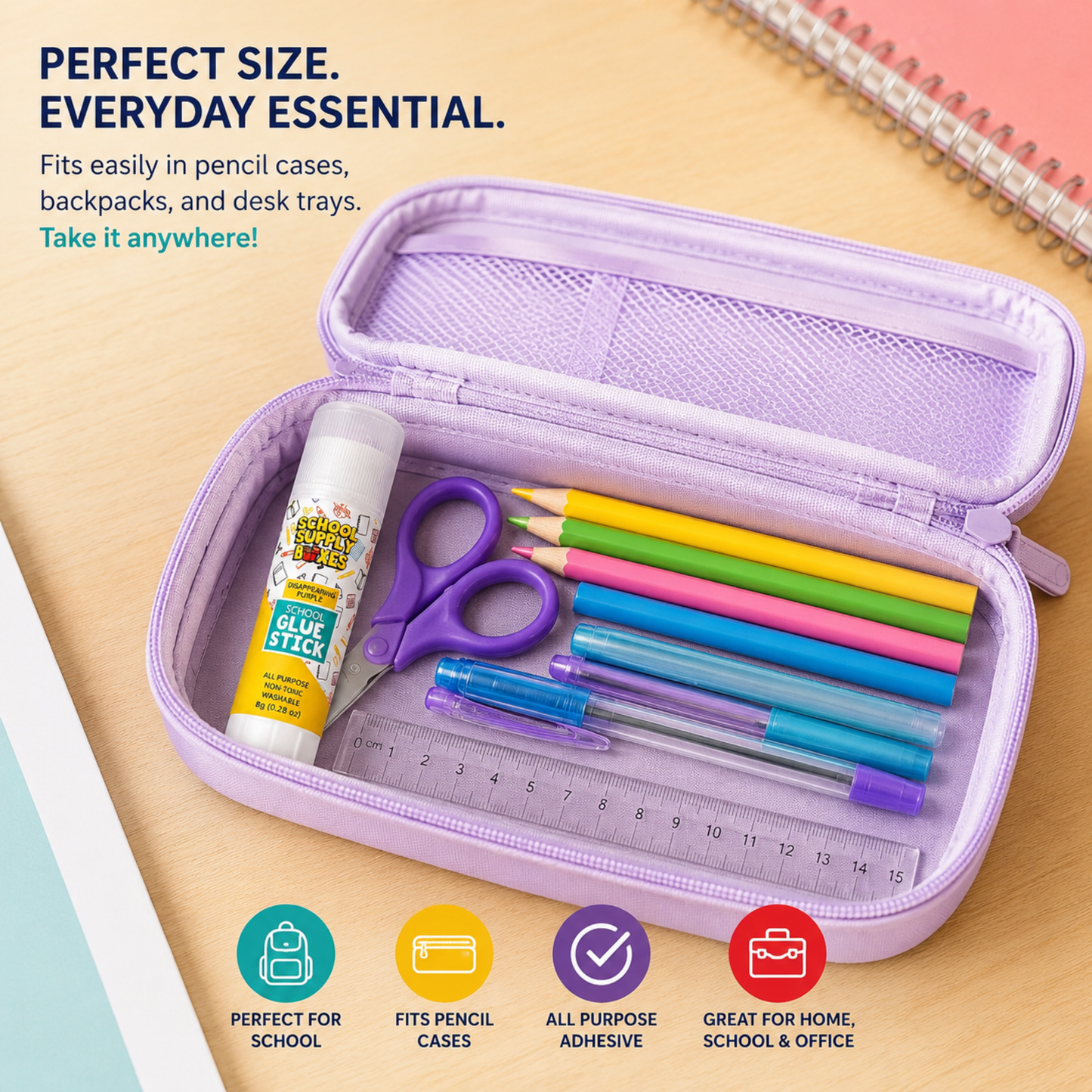 School Supply Boxes | Disappearing Glue Stick | Available in Multiple Pack Sizes | Smooth, Mess-Free, Classroom-Ready Adhesive