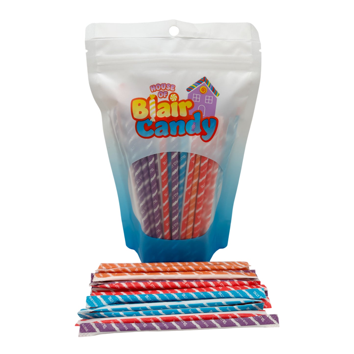 Silly Stix Sour Filled Candy Straws – Cherry, Orange, Tropical Punch, Grape & Assorted (8 oz, 1 lb, 2.5 lb)