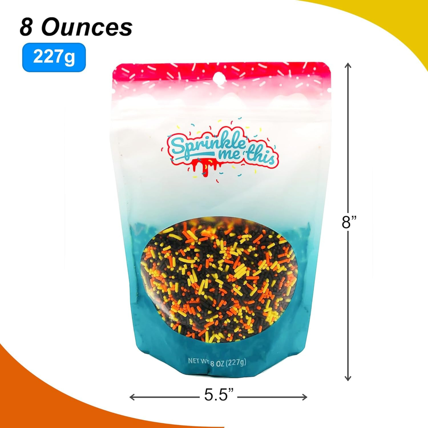 Sprinkle Me This – Fall Medley Edible Sprinkles – 4, 8 & 12 oz Bags – Autumn Dessert Topping for Cookies, Cupcakes & Cakes