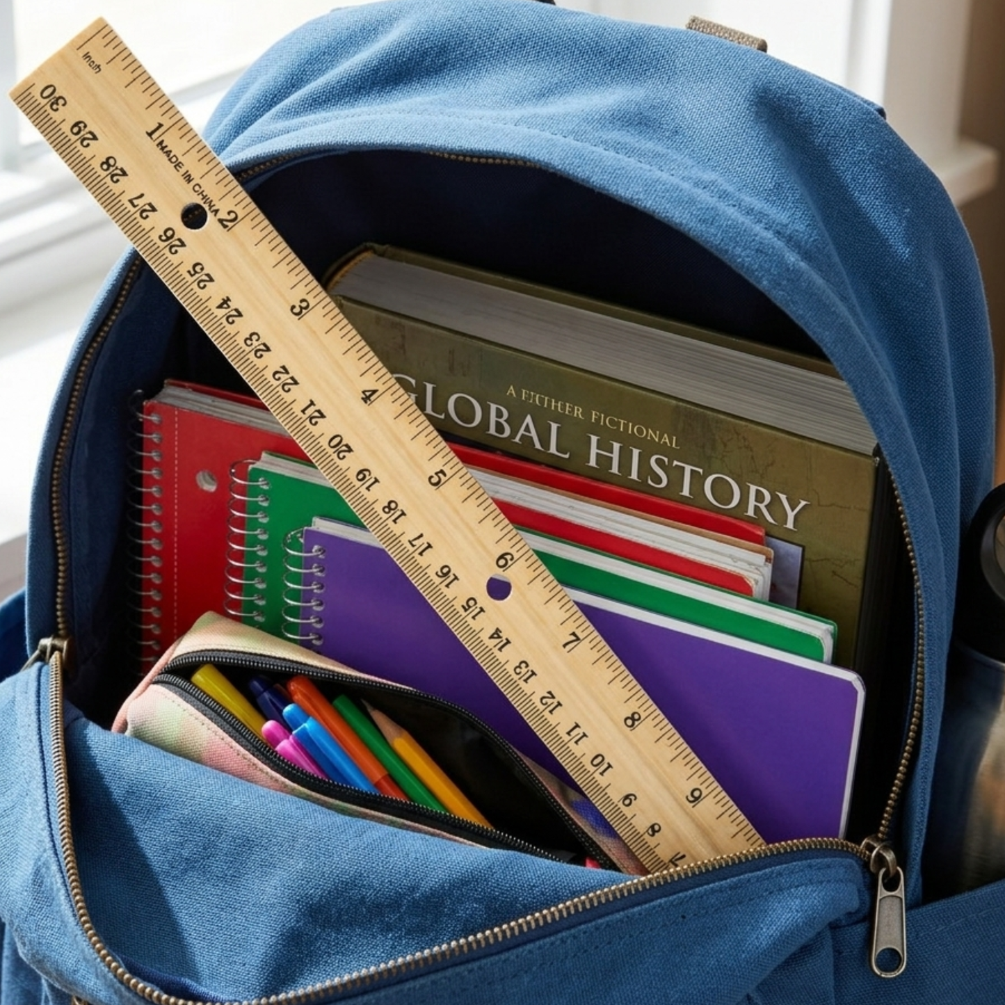 School Supply Boxes | 12" Wooden Ruler with 3-Ring Binder Holes | Available in 10 Pack, 20 Pack, 50 Pack, & 250 Pack | Durable Classroom and Office Supplies