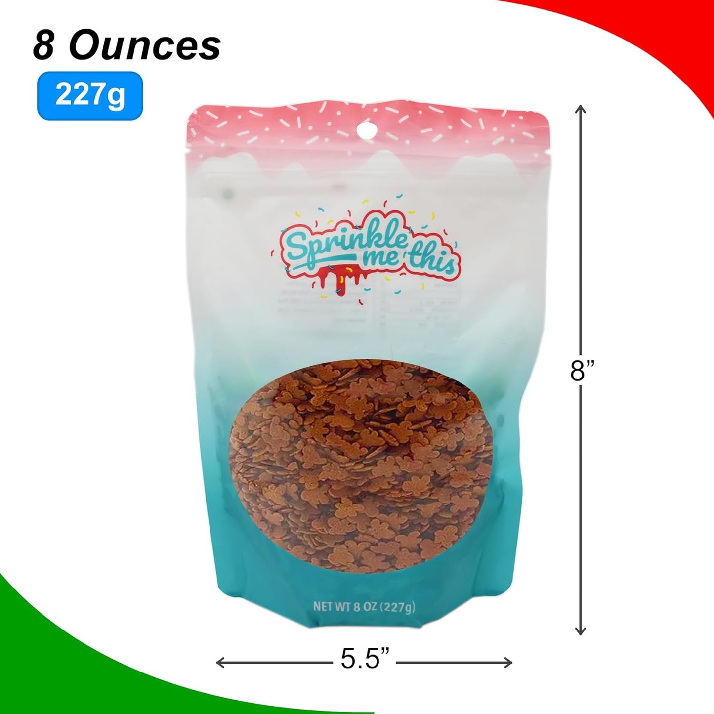 Sprinkle Me This – Gingerbread Men Sprinkles – 4, 8 & 12 oz – Festive Dessert Topping for Cookies, Cupcakes, and Cakes