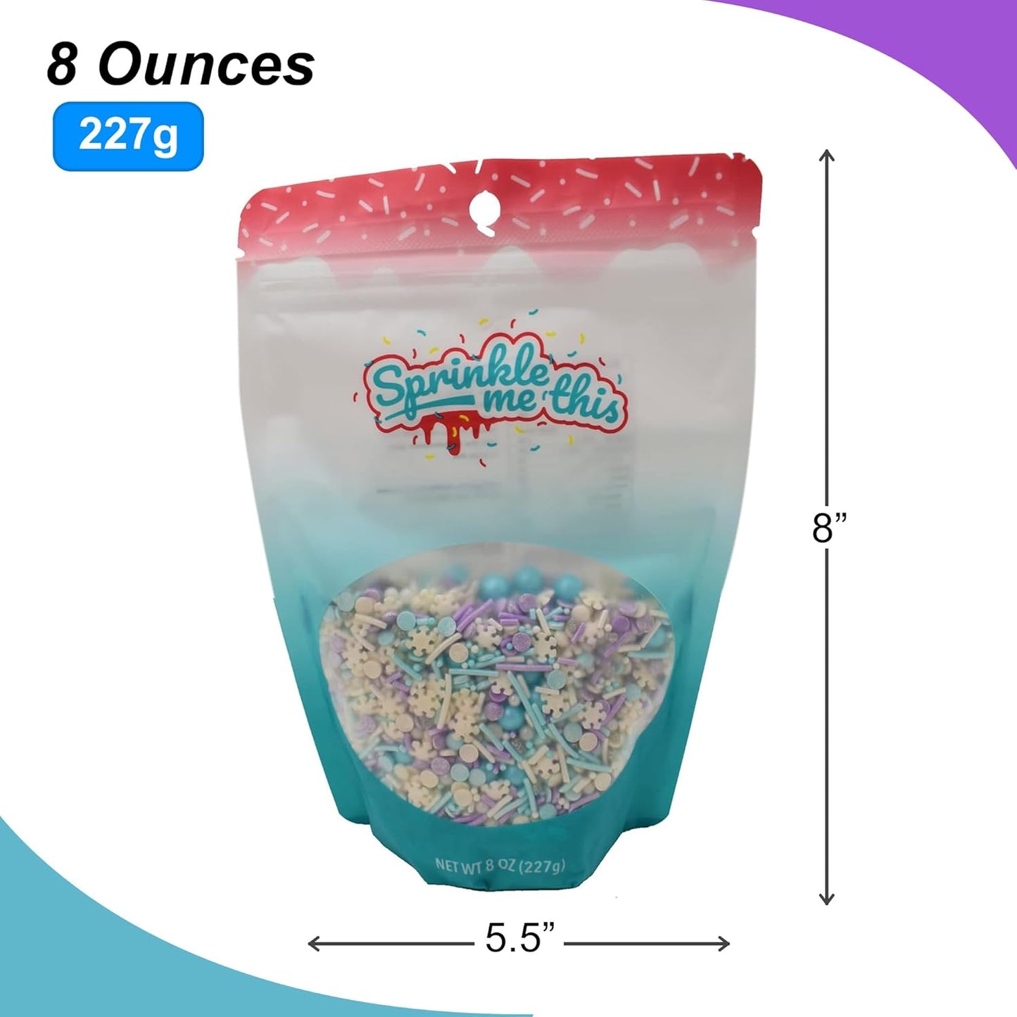 Sprinkle Me This – Let It Sprinkle Edible Sprinkles – 4, 8 & 12 oz – Festive Dessert Topping for Cookies, Cupcakes, and Cakes