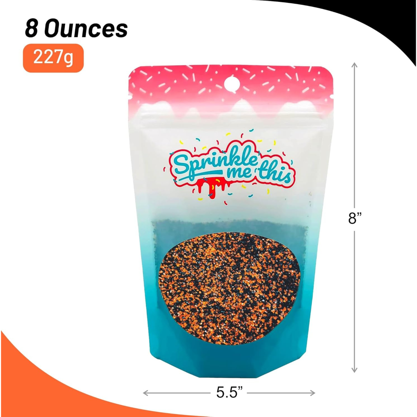 Sprinkle Me This – Jack O’ Lantern Dust Sprinkles – 4, 8 & 12 oz – Halloween Dessert Topping for Cookies, Cupcakes & Cakes