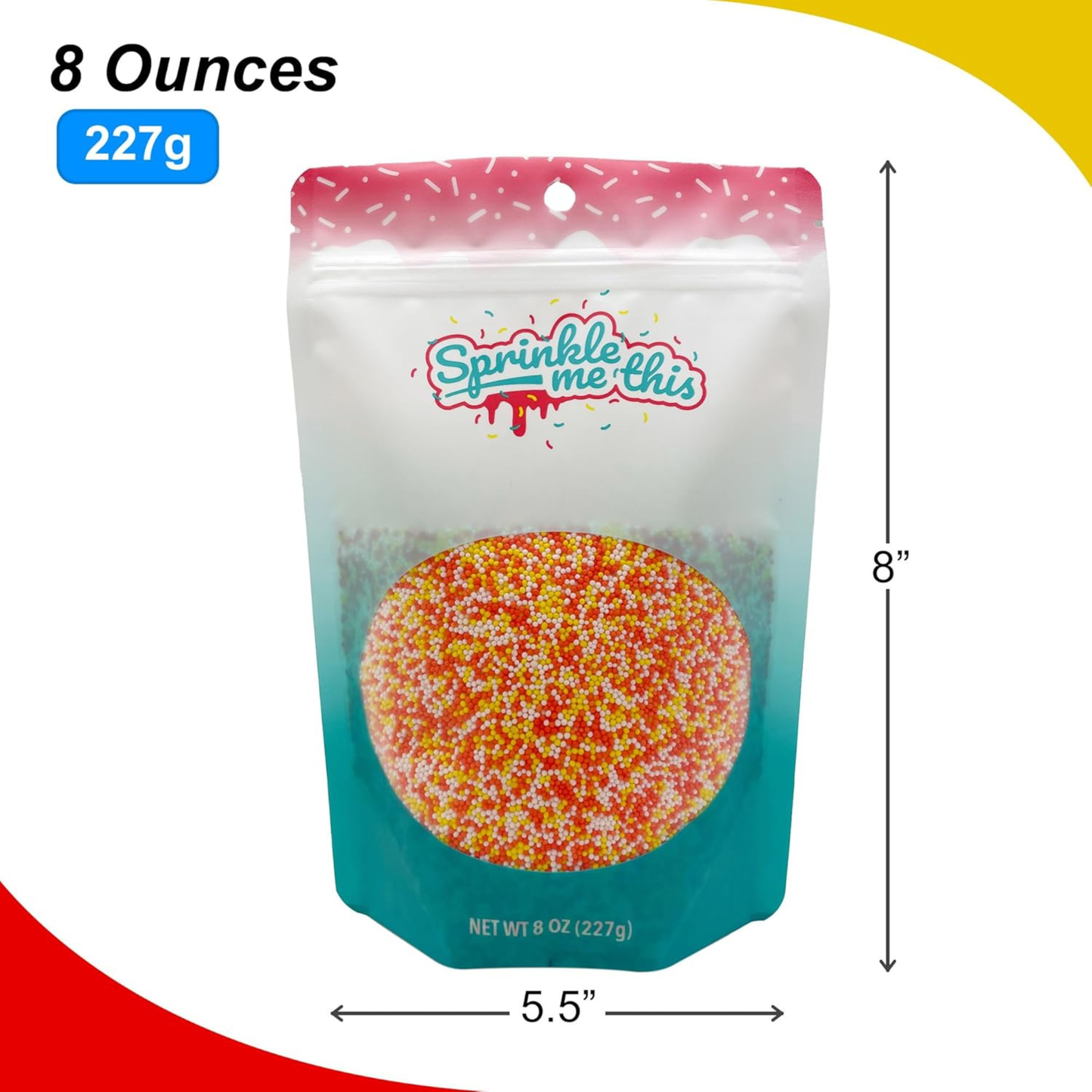 Sprinkle Me This - Candy Corn Nonpareils Edible Sprinkles - 4, 8 & 12 oz - Fall Dessert Topping for Cookies, Cupcakes & Cakes