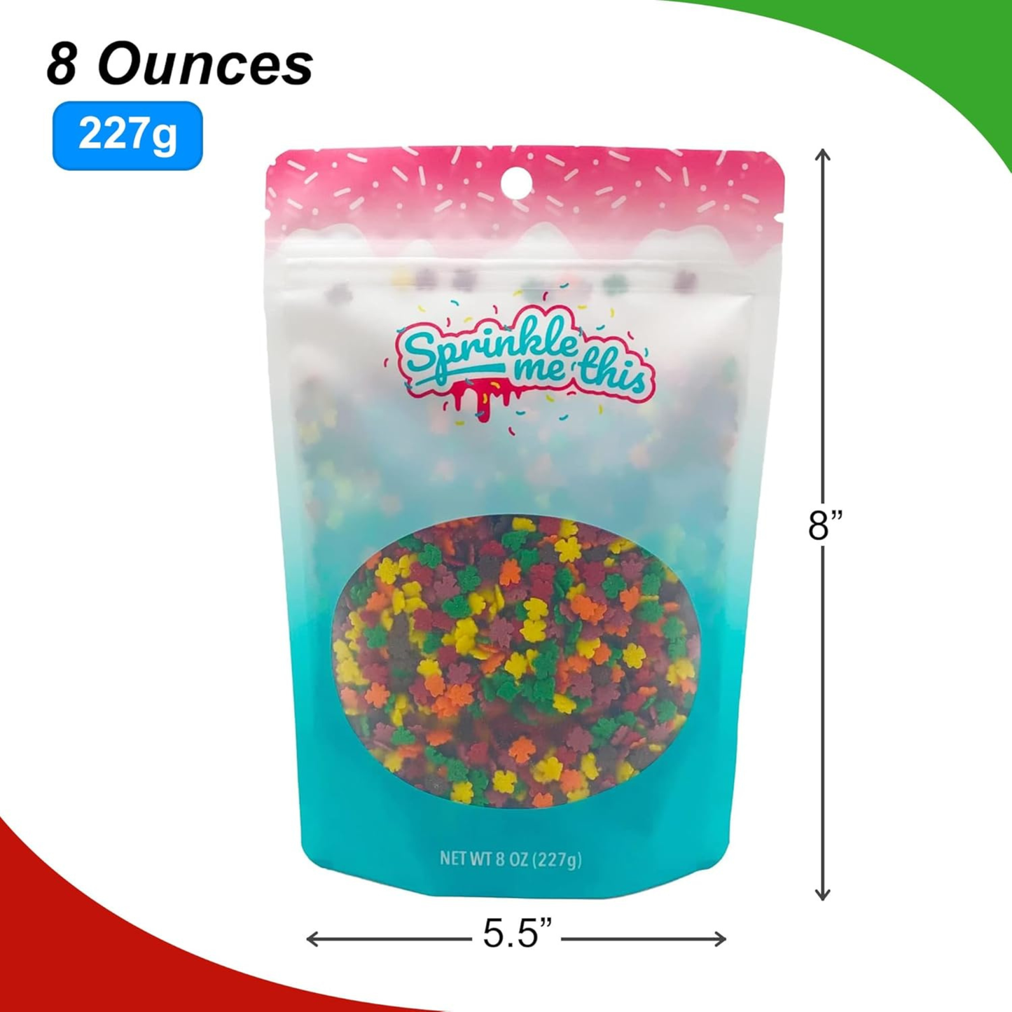 Sprinkle Me This – Mini Fall Leaves Blend Confetti Sprinkles – 4, 8 & 12 oz – Fall Dessert Topping for Cookies, Cupcakes & Cakes