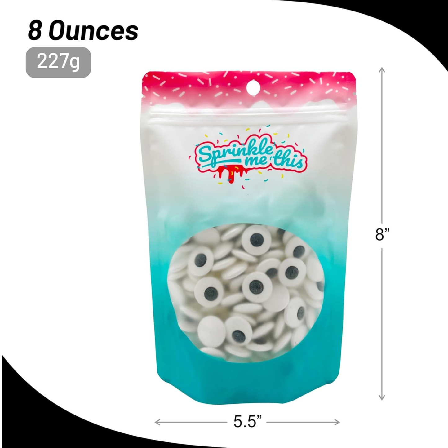 Sprinkle Me This – Large Spooky Eye Toppers – 4, 8 & 12 oz – Halloween Dessert Topping for Cookies, Cupcakes & Cakes