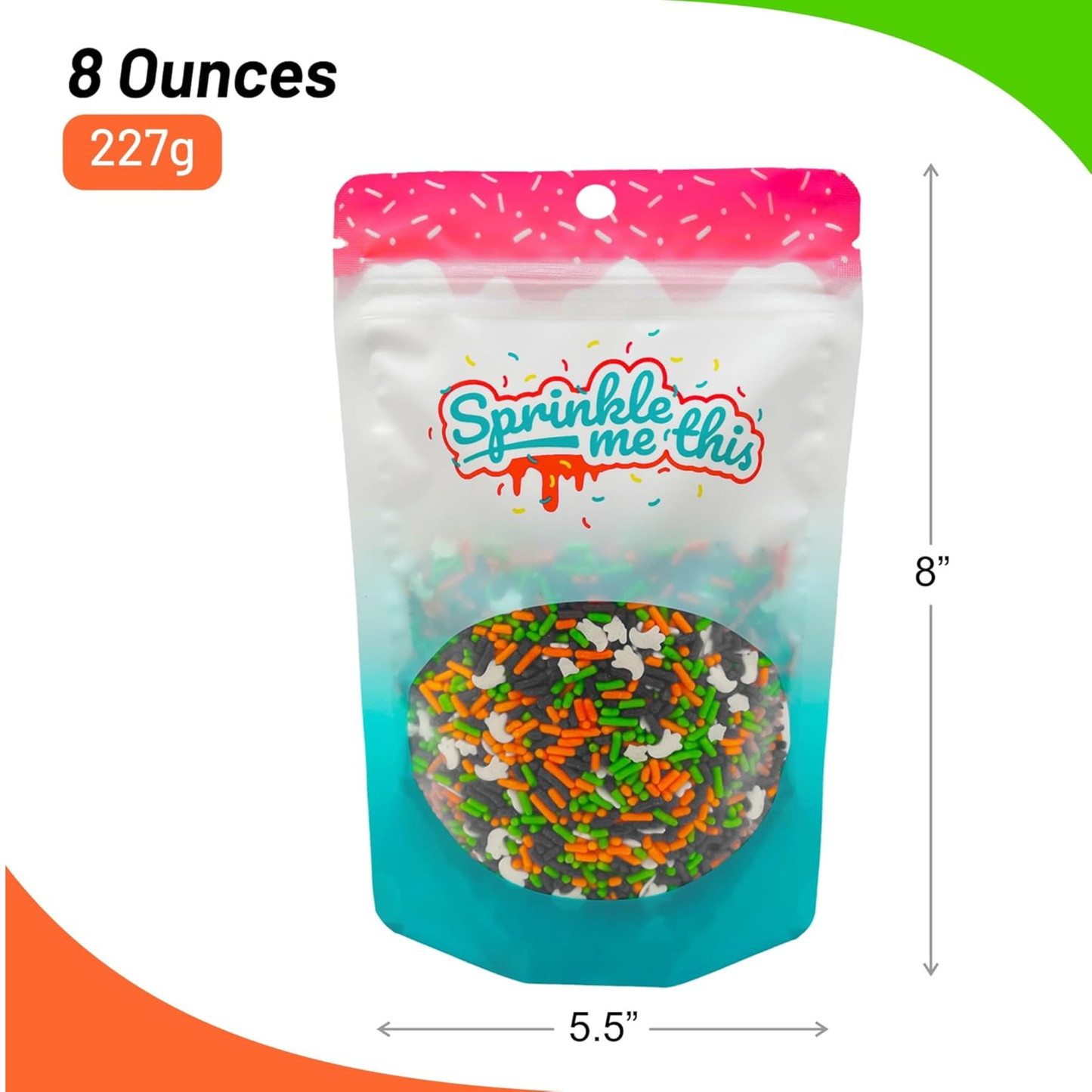 Sprinkle Me This – Ghost Bumps Edible Sprinkles – 4, 8 & 12 oz – Halloween Dessert Topping for Cookies, Cupcakes & Cakes