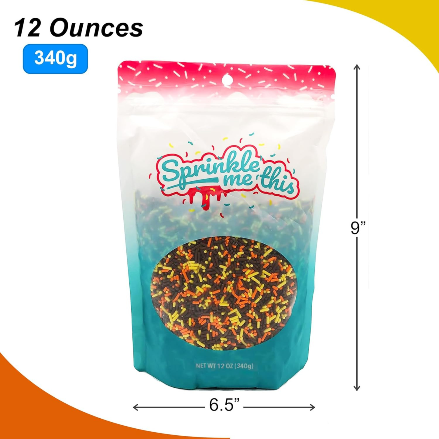 Sprinkle Me This – Fall Medley Edible Sprinkles – 4, 8 & 12 oz Bags – Autumn Dessert Topping for Cookies, Cupcakes & Cakes