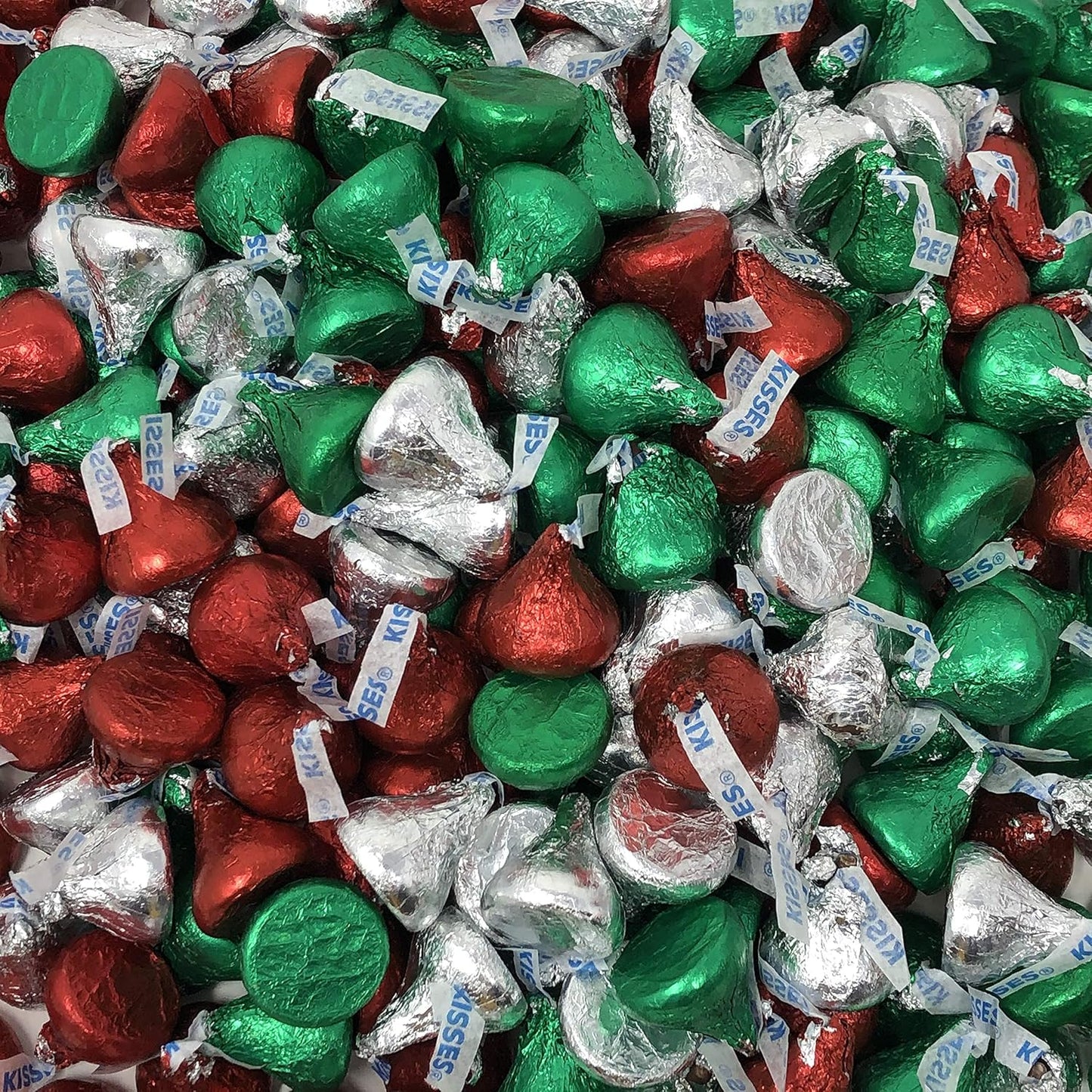 Christmas Hershey Kisses – Milk Chocolate Candy, Festive Holiday Foil – Bulk Christmas Candy (1–10 lb Options)