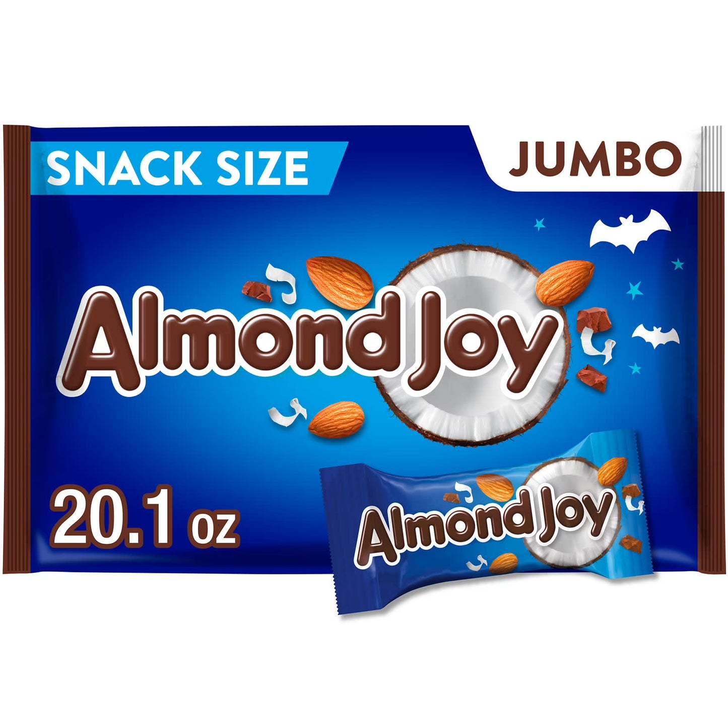 Almond Joy Snack Size Candy Bars – 20.1 oz Bag – Coconut, Almond, and Milk Chocolate Mini Bars – Shareable Holiday & Everyday Treats