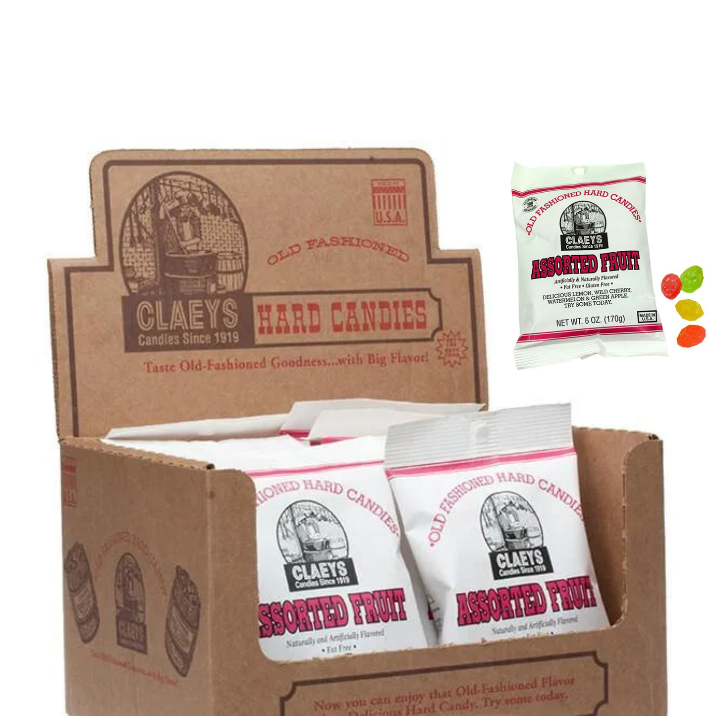 Claeys Old Fashioned Hard Candies – 6 oz Bag – Multiple Flavors Available – 1, 3, or 12 Pack