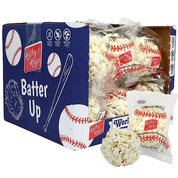 Kathy Kaye Popcorn Balls – Individually Wrapped Popcorn Treats - 8 Count Bag or 18 Count Box